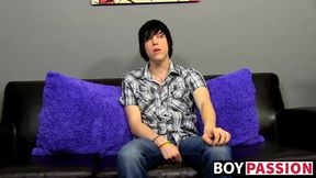Emo fingers his ass and masturbates after being interviewed