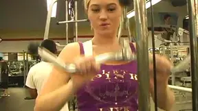 Sexy Alison Angel Shows Off Her Natural Tits at Gym Workout