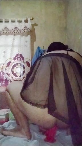 Hijab Femboy Being Fucked by Dildo