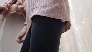 Shy stinky farts in the clothing store