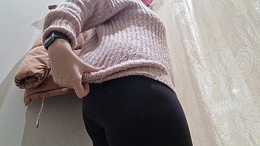 Shy stinky farts in the clothing store