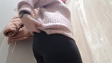 Shy stinky farts in the clothing store