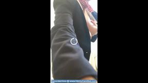 Flight attendant uses inflight wifi to cam on HornyCamSlut.com