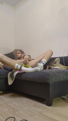 Emotional moment from "(GER) Sporty AssBitch in smelly AirMax97, Socks and Jockstrap stretched &amp; trained very deep and hard"