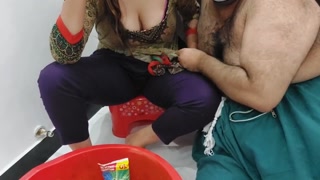Helping My Desi StepMom Washing Clothes Than Have Anal Sex With Clear Hindi Audio