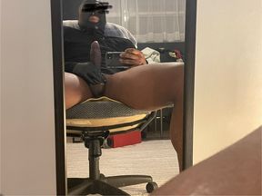 Masked BBC Stroking cock.