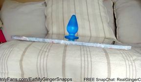 redhead rides big dildo