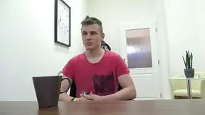 Flashy dude jerks off to a picture of boobies