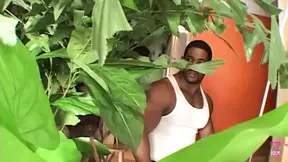 Stunning brunette with large ass in amazing interracial threesome