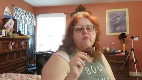 BBW redhead Mature Nurse vicki  licks and sucks on an ice cream