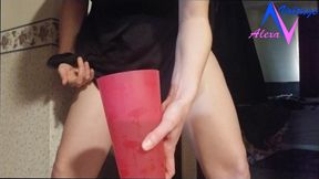 Alexa Pees Into a Large Cup