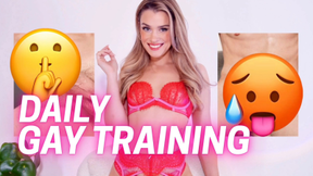 DAILY GAY TRAINING! Encouraged Bi Cock Worship Challenge