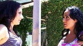 young step-mom caught small tits teen at interracial fuck and join in old young ffm 3some