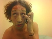 Topless Transgirl Touching Her Eyes