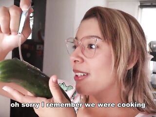 The Maid Bangs the Vegetables. That babe Cums in the Kitchen.