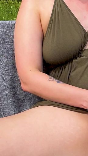 Risky Outdoor Masturbation on a Park Bench