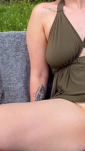 Risky Outdoor Masturbation on a Park Bench