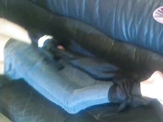 fastened up on the sofa makes me highly excited having an intensive ejaculation as the orgasm