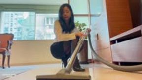 Giantess Aimee Chu Vacuuming Tines Accidentally In Office Lady Outfit