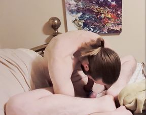 Self suck with cock ring