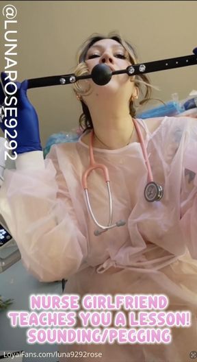 NURSE GIRLFRIEND LUNA POV TEACHES YOU A LESSION! SOUNDING/PEGGING!
