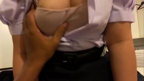 น้อง ม.ปลายหีสวย บอกให้แฟนถอดถุงยาง