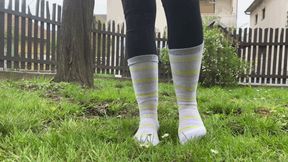 WALKING ON GRASS IN HER SOCKS - MOV HD