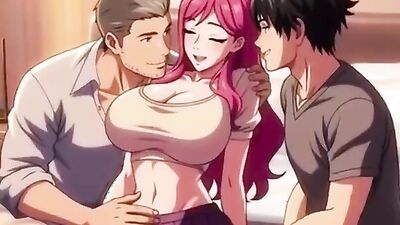 Stepsis joins stepbro and stepdad for a wild three-way with big tits and ass action