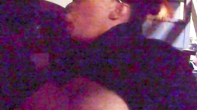 Nerdy neighbor with big titties loud deep throat and facial