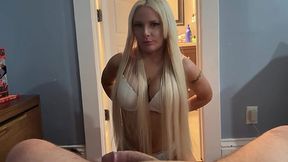 Luxurious blonde babe Bunz Bunnie begs for a creampie from her husband