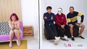 Mei, the amateur redhead, craves for a blind date with a rough gangbang and a massive cumshot