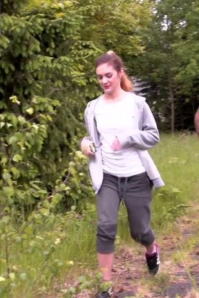 Sexy couple gets into the outdoor sex right after their daily routine,yoga and jogging