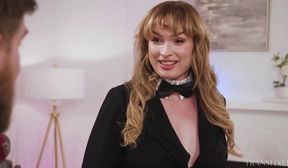 chubby big tits blonde ts anal fucked and cum in mouth