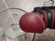 Quick limp dick cum with prostate vibe and bullet on bound cock