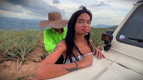 Cute latina peasant doesn't mind getting her tight pussy fucked by a stranger in his car