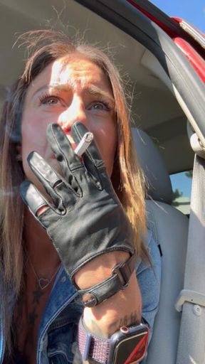Leather gloves at work