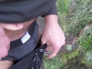My big thick dicks blows a white wad of cum in my undies with an uncut tradie out bush