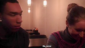 Hotty sucks for cash in a restaurant