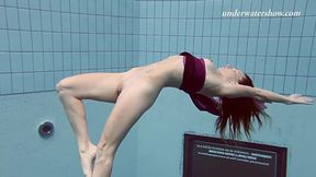 Sexy wife seduces thirsty dude next to diving board with big juicy tits