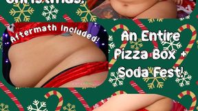 Merry Gut-Busting Christmas! An Entire Pizza Box & Soda Fest