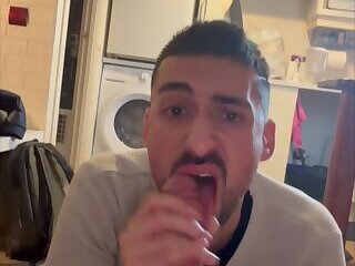 hot daddy sucking massive thick cock