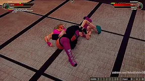 Busty Remiel Faces Off Against Nude Bambi in Steamy 3D Battle Exactly fitting within