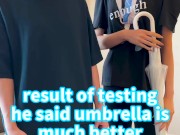 what's happened if I tickle you with plastic umbrella♡ #shorts