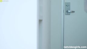 Hot 18yo Asian fills her bald pussy with cum in POV