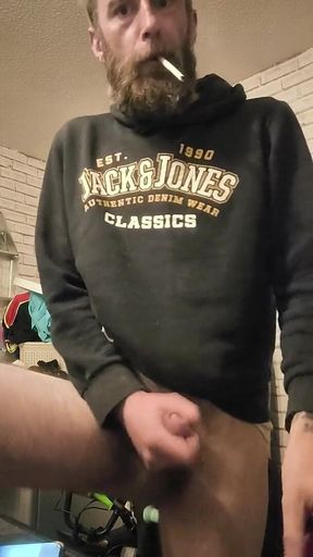 Wanking My Big Hard Dick and Smoking