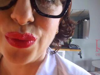 Office Obsession, The in nature's garb secretary in the office puts on nylon, underclothing, nylons, office 11