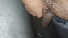 Male pees and try to orgasm