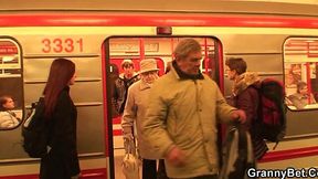 Busty Mature Slut with Massive Tits Gets Picked Up and Fucked in the Metro