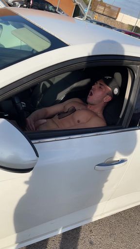 Alone in the Car - Hector Jerks off Like Never Before in the Parking Lot