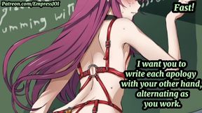 FEMDOM HENTAI JOI - Your TEACHER Makes You WORSHIP Her Feet And Turns You Into Her PET